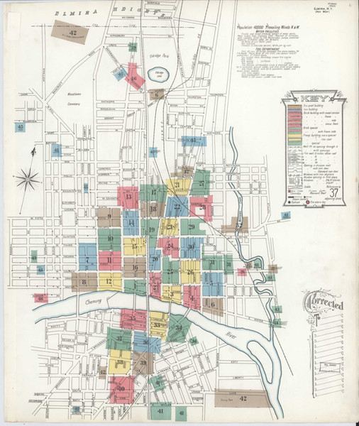 Elmira New York 1903 - Fire Insurance Index - Old Map Reprint