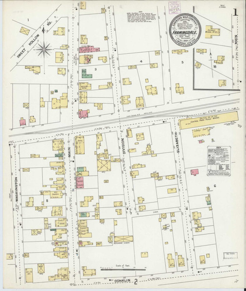 Farmingdale New York 1904 - Fire Insurance Index - Old Map Reprint