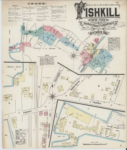 Fishkill-On-The-Hudson New York 1884 - Fire Insurance Index - Old Map Reprint