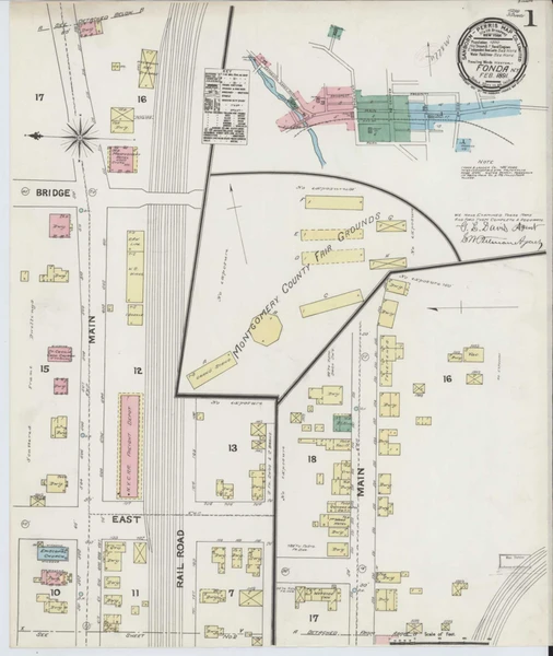 Fonda New York 1891 - Fire Insurance Index - Old Map Reprint