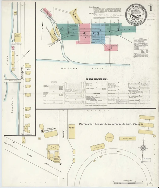 Fonda New York 1912 - Fire Insurance Index - Old Map Reprint