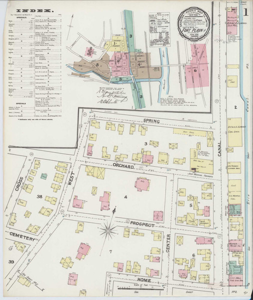 Fort Plain New York 1891 - Fire Insurance Index - Old Map Reprint