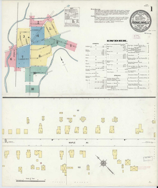 Franklinville New York 1912 - Fire Insurance Index - Old Map Reprint