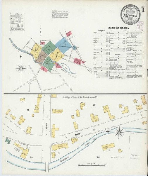 Fredonia New York 1902 - Fire Insurance Index - Old Map Reprint