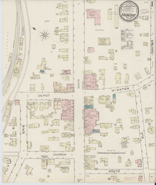 Friendship New York 1886 - Fire Insurance Index - Old Map Reprint