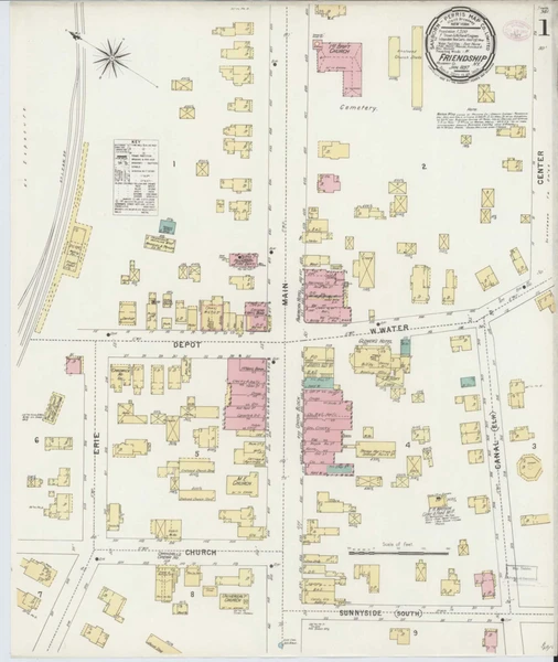 Friendship New York 1897 - Fire Insurance Index - Old Map Reprint