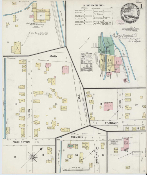 Fultonville New York 1890 - Fire Insurance Index - Old Map Reprint