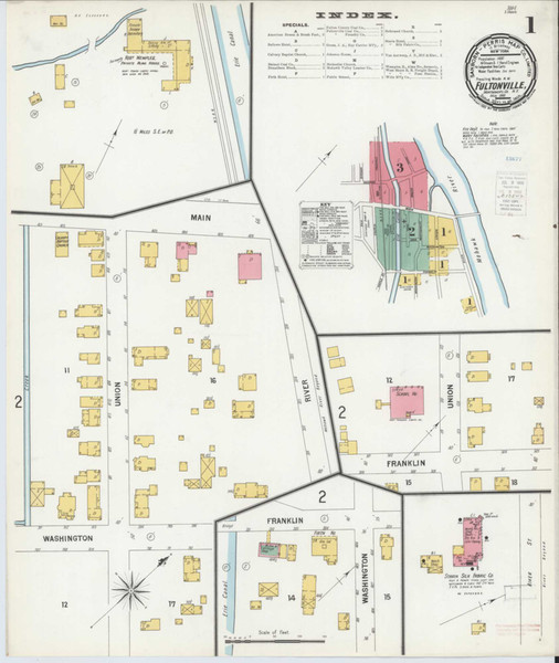 Fultonville New York 1900 - Fire Insurance Index - Old Map Reprint