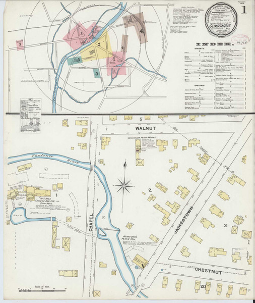 Gowanda New York 1892 - Fire Insurance Index - Old Map Reprint