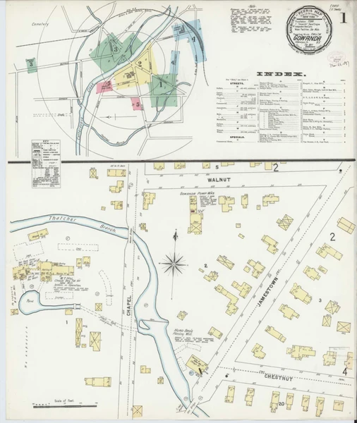 Gowanda New York 1897 - Fire Insurance Index - Old Map Reprint