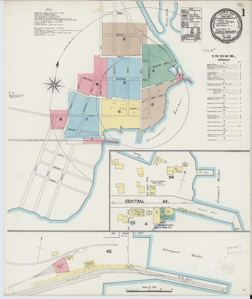 Greenport New York 1890 - Fire Insurance Index - Old Map Reprint