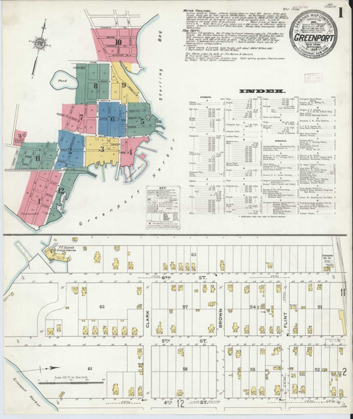 Greenport New York 1909 - Fire Insurance Index - Old Map Reprint