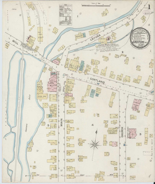 Groton New York 1887 - Fire Insurance Index - Old Map Reprint