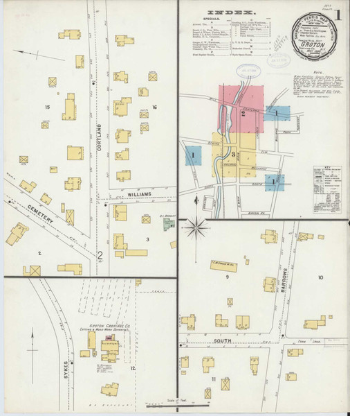 Groton New York 1898 - Fire Insurance Index - Old Map Reprint