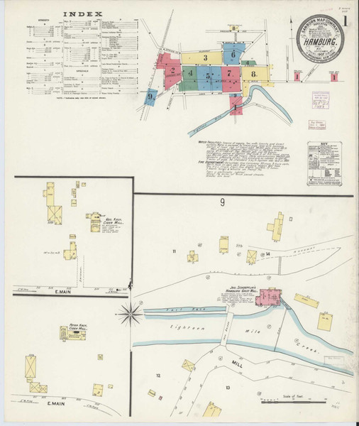 Hamburg New York 1907 - Fire Insurance Index - Old Map Reprint