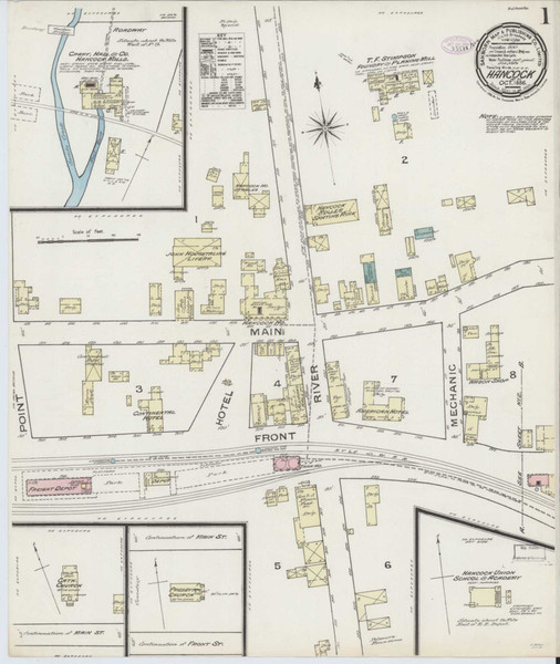 Hancock New York 1886 - Fire Insurance Index - Old Map Reprint
