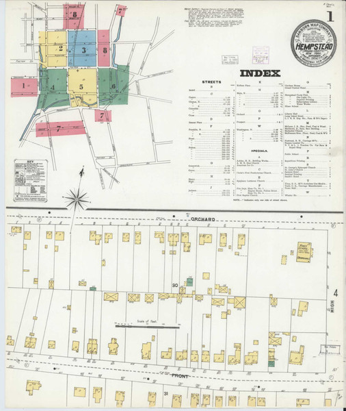 Hempstead New York 1904 - Fire Insurance Index - Old Map Reprint