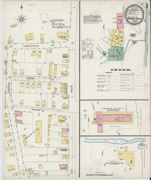 Highland Falls New York 1894 - Fire Insurance Index - Old Map Reprint