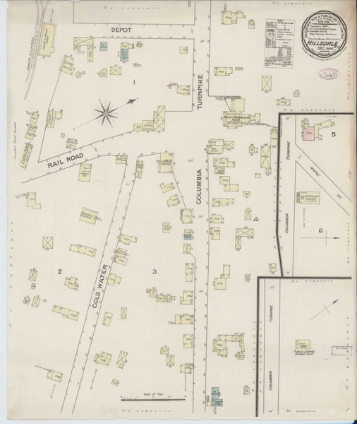 Hillsdale New York 1886 - Fire Insurance Index - Old Map Reprint