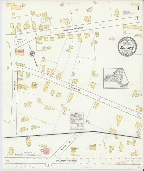 Hillsdale New York 1912 - Fire Insurance Index - Old Map Reprint