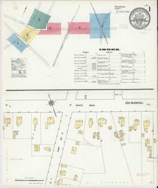 Holcomb New York 1909 - Fire Insurance Index - Old Map Reprint