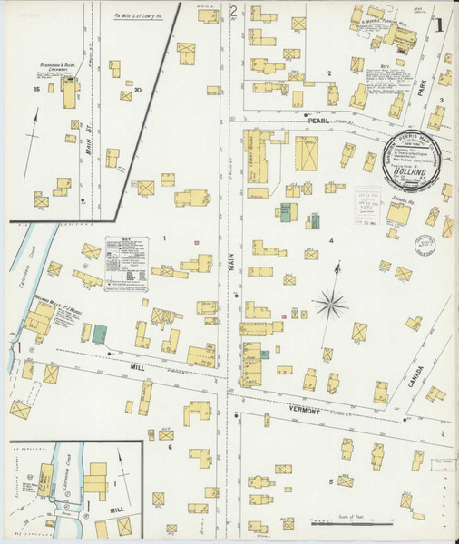 Holland New York 1900 - Fire Insurance Index - Old Map Reprint