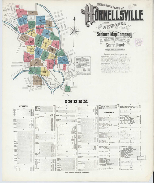 Hornell New York 1904 - Fire Insurance Index - Old Map Reprint