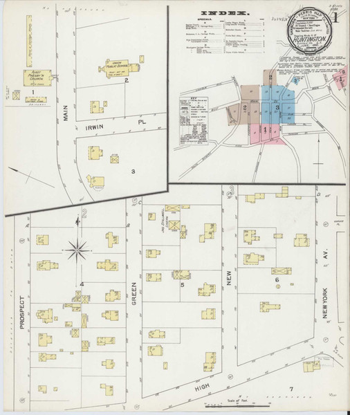 Huntington New York 1892 - Fire Insurance Index - Old Map Reprint