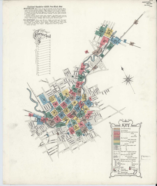 Jamestown New York 1902 - Fire Insurance Index - Old Map Reprint