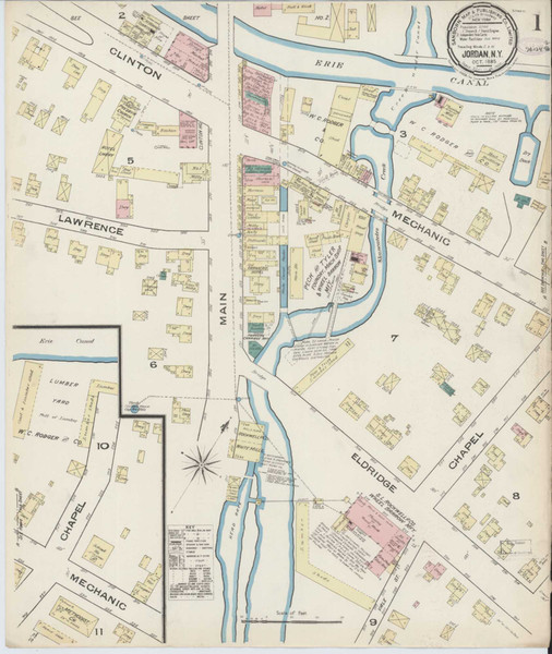 Jordan New York 1885 - Fire Insurance Index - Old Map Reprint