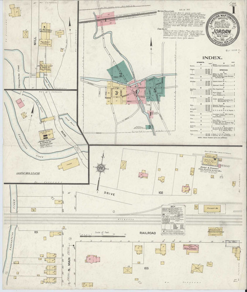 Jordan New York 1912 - Fire Insurance Index - Old Map Reprint