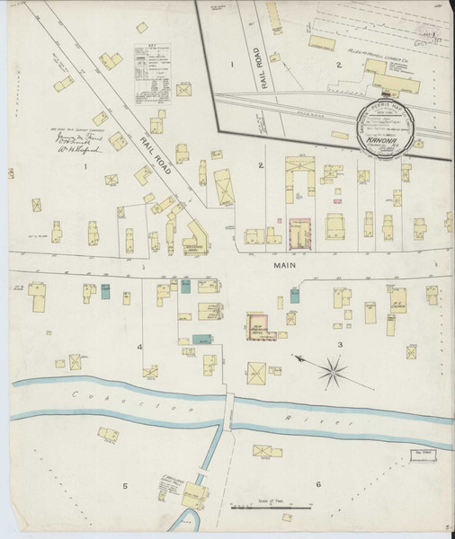 Kanona New York 1893 - Fire Insurance Index - Old Map Reprint