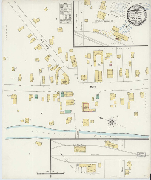 Kanona New York 1898 - Fire Insurance Index - Old Map Reprint