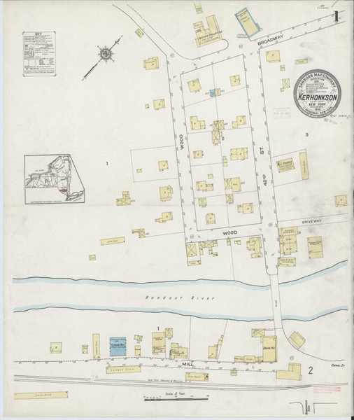 Kerhonkson New York 1914 - Fire Insurance Index - Old Map Reprint