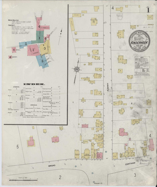 Kinderhook New York 1912 - Fire Insurance Index - Old Map Reprint