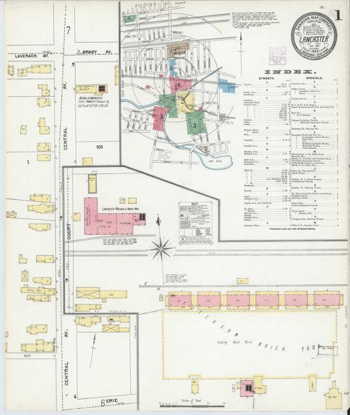 Lancaster New York 1904 - Fire Insurance Index - Old Map Reprint