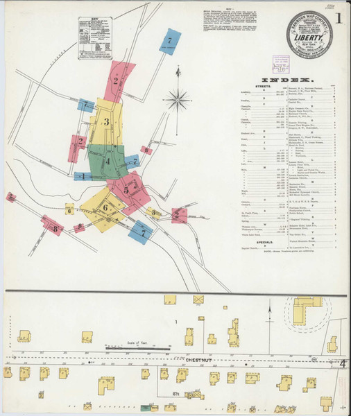 Liberty New York 1904 - Fire Insurance Index - Old Map Reprint