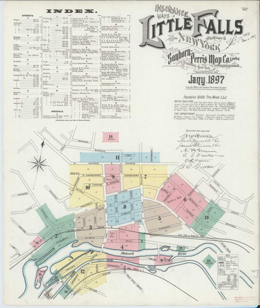 Little Falls New York 1897 - Fire Insurance Index - Old Map Reprint