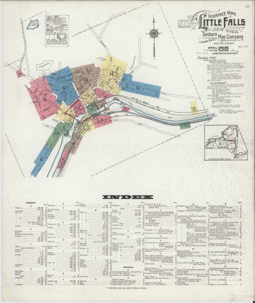 Little Falls New York 1918 - Fire Insurance Index - Old Map Reprint