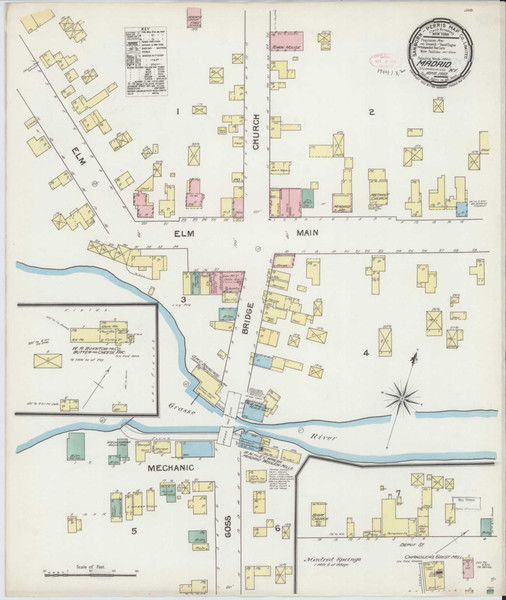 Madrid New York 1892 - Fire Insurance Index - Old Map Reprint