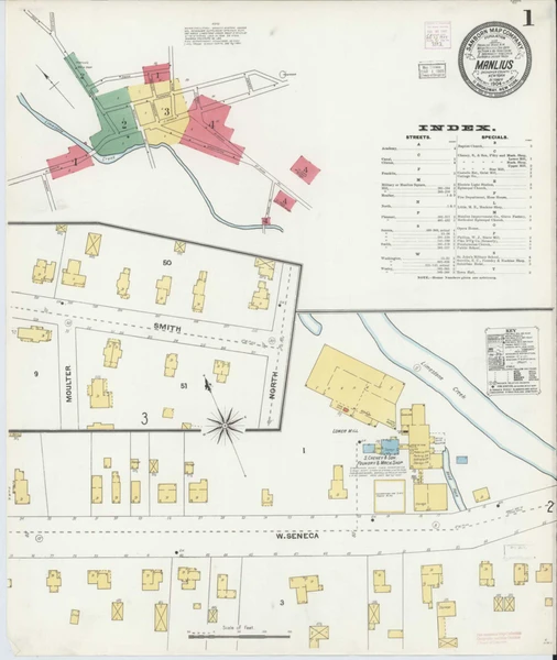 Manlius New York 1904 - Fire Insurance Index - Old Map Reprint