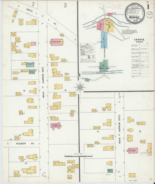 Massena New York 1899 - Fire Insurance Index - Old Map Reprint