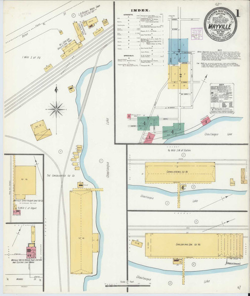 Mayville New York 1905 - Fire Insurance Index - Old Map Reprint
