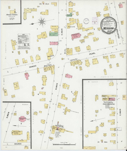 Meridian New York 1901 - Fire Insurance Index - Old Map Reprint