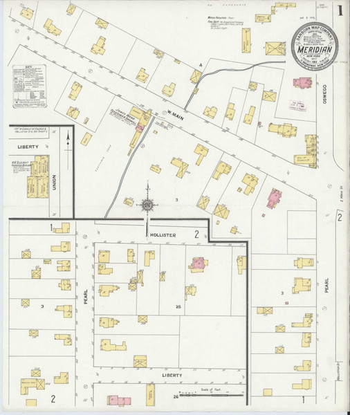 Meridian New York 1911 - Fire Insurance Index - Old Map Reprint