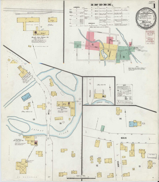 Mexico New York 1899 - Fire Insurance Index - Old Map Reprint