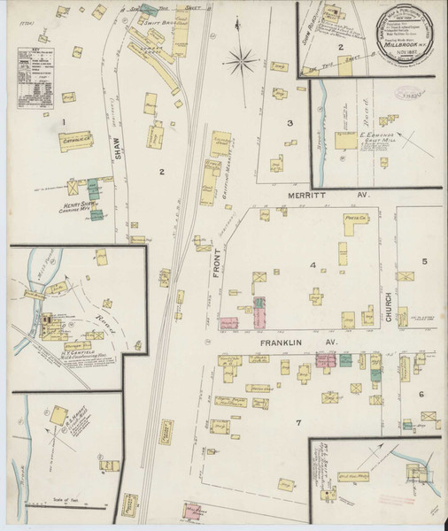 Millbrook New York 1887 - Fire Insurance Index - Old Map Reprint