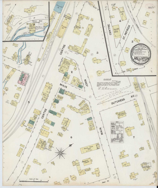 Millerton New York 1889 - Fire Insurance Index - Old Map Reprint