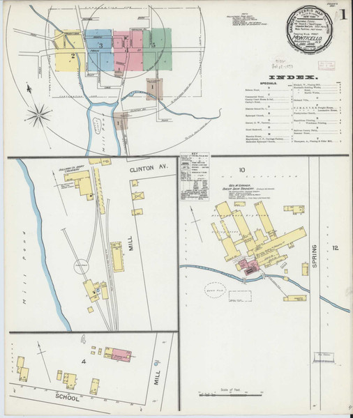 Monticello New York 1892 - Fire Insurance Index - Old Map Reprint