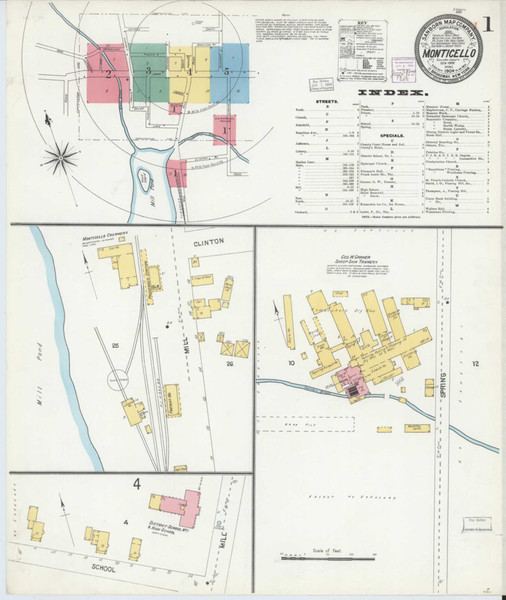 Monticello New York 1904 - Fire Insurance Index - Old Map Reprint